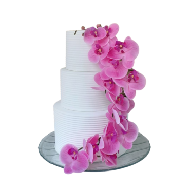 Wedding cake, Gâteau de mariage orchidées roses