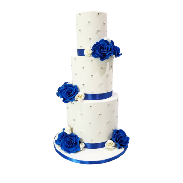 Wedding cake, Gâteau de mariage roses bleues