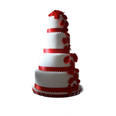 Wedding cake, Gâteau de mariage pétales de roses rouges