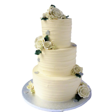 Wedding naked cake, Gâteau de mariage roses blanches