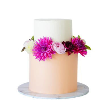 Wedding naked cake, Gâteau de mariage printanier