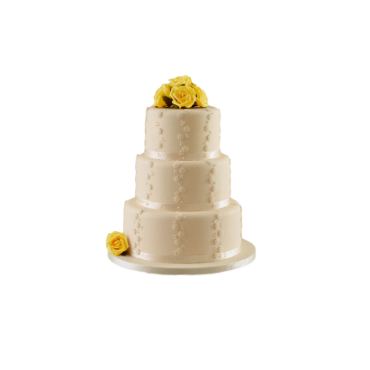 Wedding cake, Gâteau de mariage roses jaunes